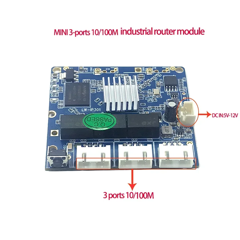 Modulo Router Ethernet Wireless A 3 Porte 10/100Mbps Design Modulo Router Ethernet Per Scheda Pcba Ethernet Scheda Madre Oem
