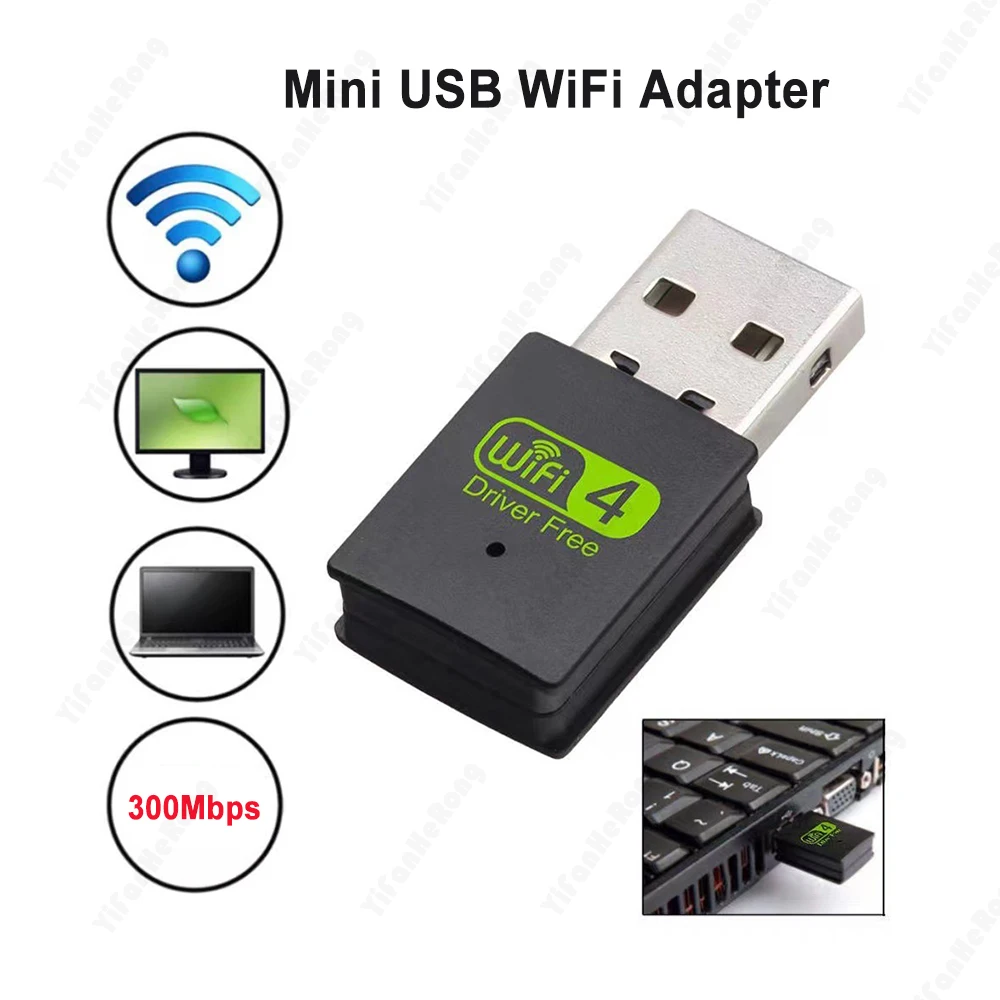 Adattatore Wifi Usb Da 300Mbps Adattatore Wifi Per Antenna Da 2.4Ghz Usb 802.11N Adattatore Wi-Fi Per Pc Ethernet Ricevitore Dongle Wifi Lan