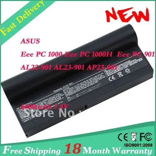 Batteria Del Computer Portatile Per Asus Eee Pc 901 Eee Pc 1000 Eee Pc 1000 H Al23-Batteria 6600Mah-Black