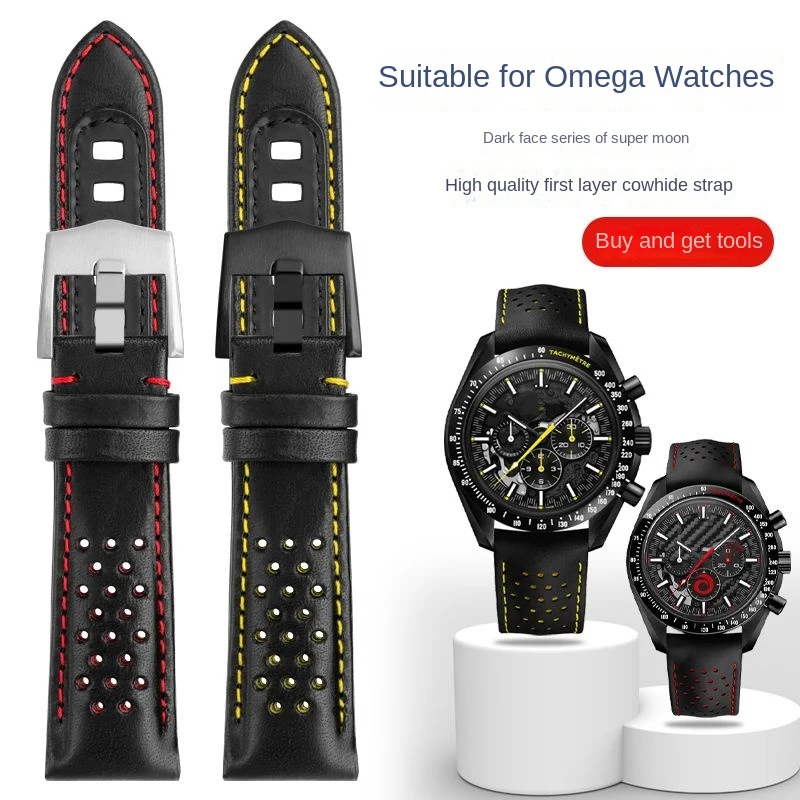 Cinturino Per Orologio In Pelle Traspirante Di Alta Qualità Per Omega Super Series Apollo 8 Moon Cinturino Per Orologio In Pelle Scura 311.92 Cinturin