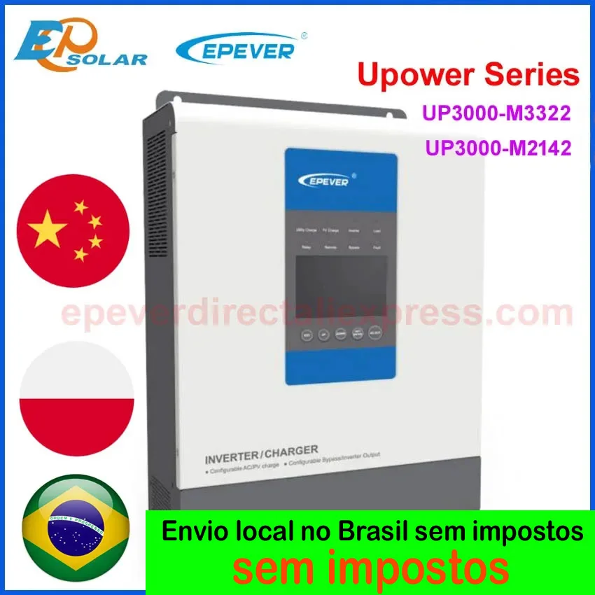 Caricabatterie Inverter Epever Upower Per Batteria 24 V48V Inverter A Onda Sinusoidale Pura Off Grid Tie Con Caricatore Solare Mppt Up3000-M3322
