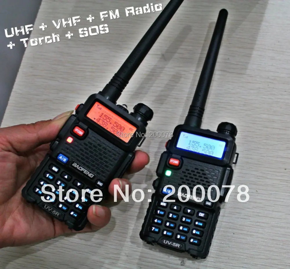 3 Pz Baofeng Uv 5R Due Radio Ricetrasmittenti Pofung Uv-5R Dual Band Walkie Talkie Fm Transceiver Ht Radio Sos Torcia Elettrica + Auricolare Libero