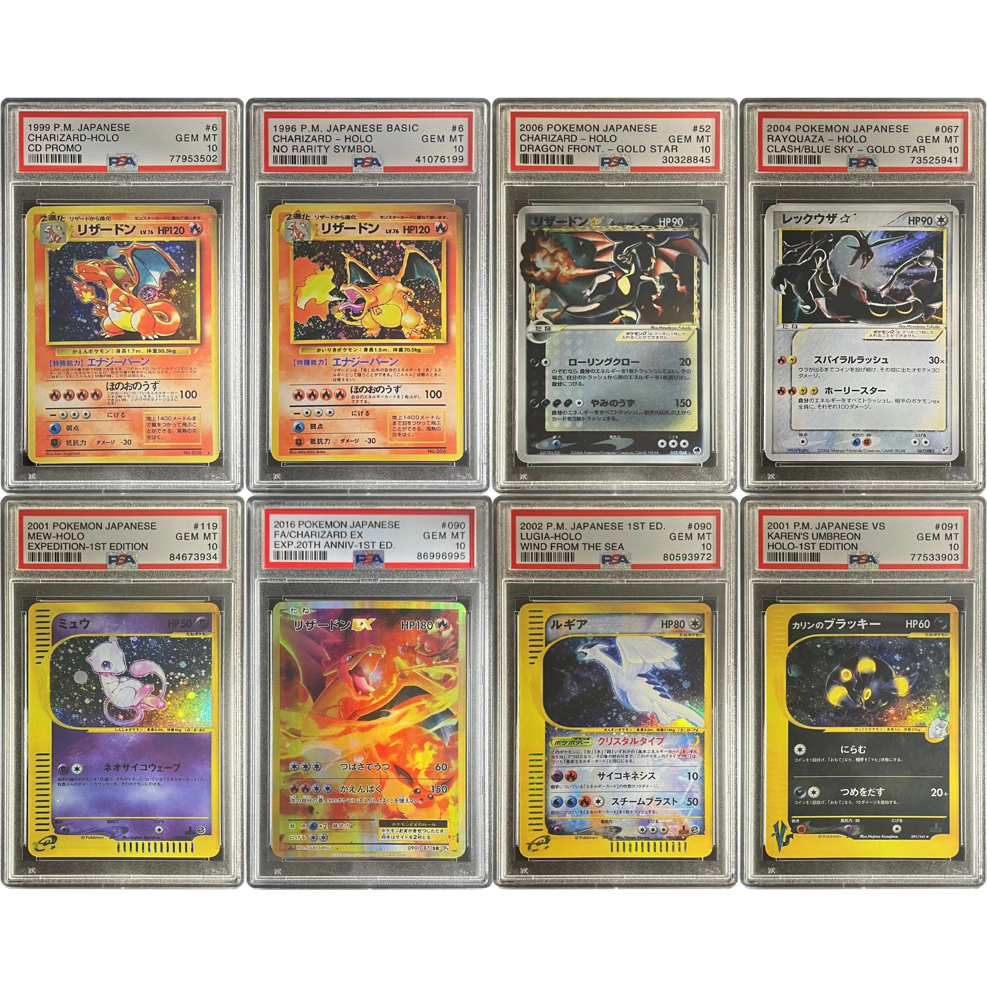 Fai Da Te Ptcg Psa Charizard Mew Rayquaza Umbreon Collection Card Copy Version Scheda Di Valutazione Anime Game Card Giocattoli Regalo