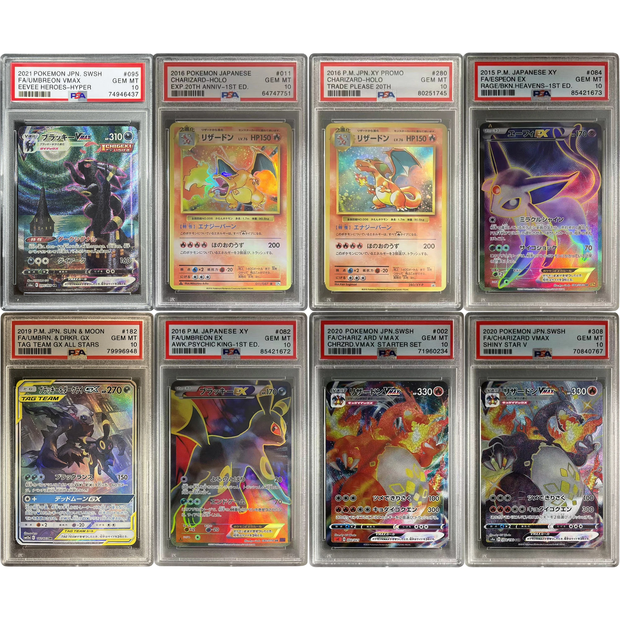 Fai Da Te Ptcg Psa Mew Gengar Umbreon Charizard Collection Card Copy Version Rating Card Anime Game Card Gift Toys