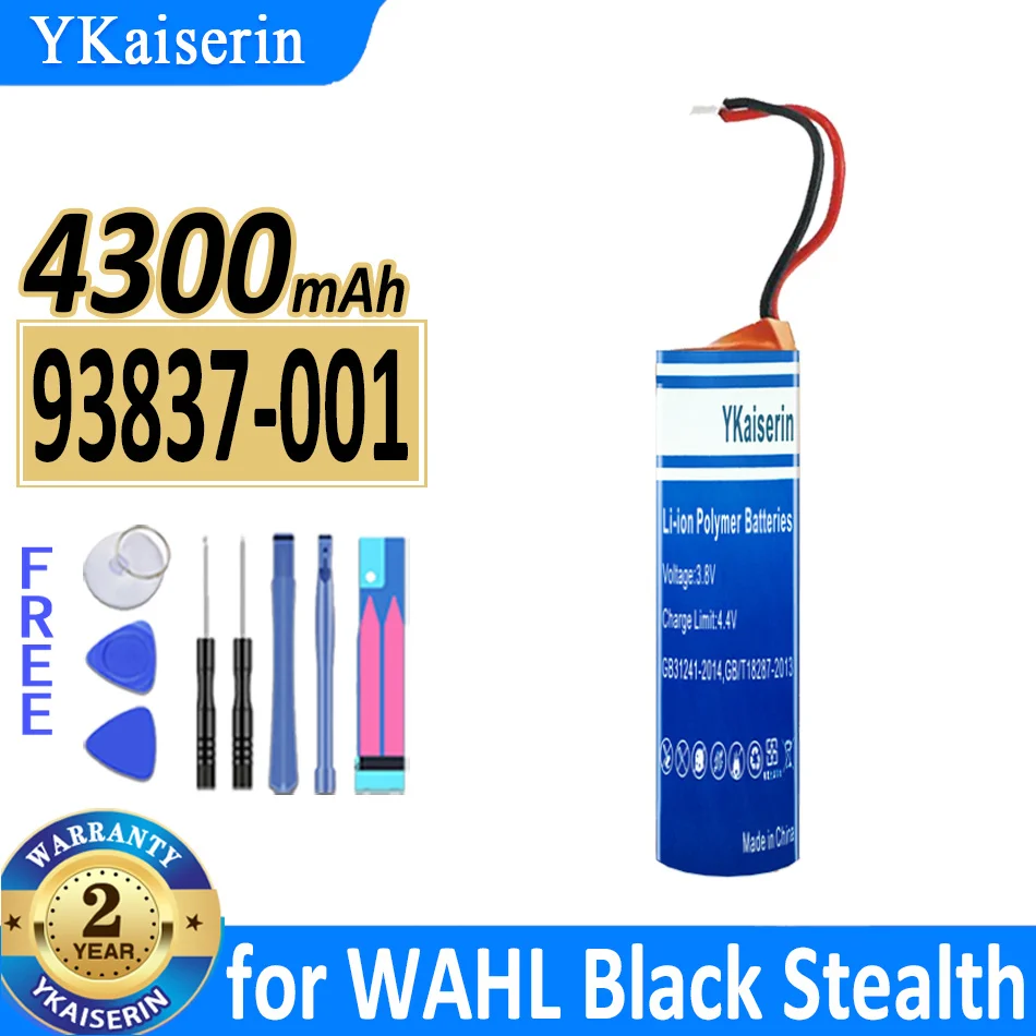 Batteria Ykaiserin 4300Mah 93837-001 Per Wahl Black Stealth Chrome Cordless Magic Clip Senior Sterling 4 Super Taper Bateria