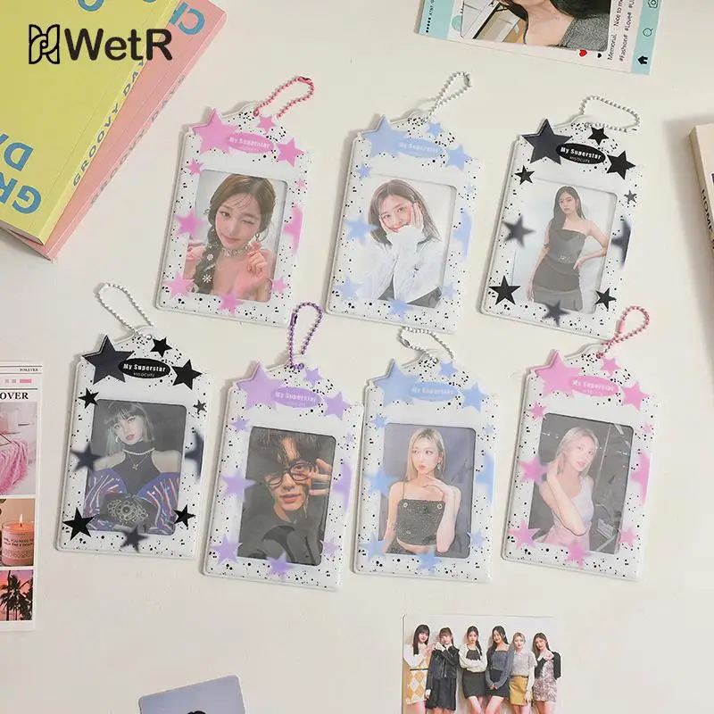 Star Photo Card Sleeve Cute Photoward Holder Portachiavi Photo Sleeve Idol Kpop Photo Frame Bag Ciondolo Cancelleria Per Studenti