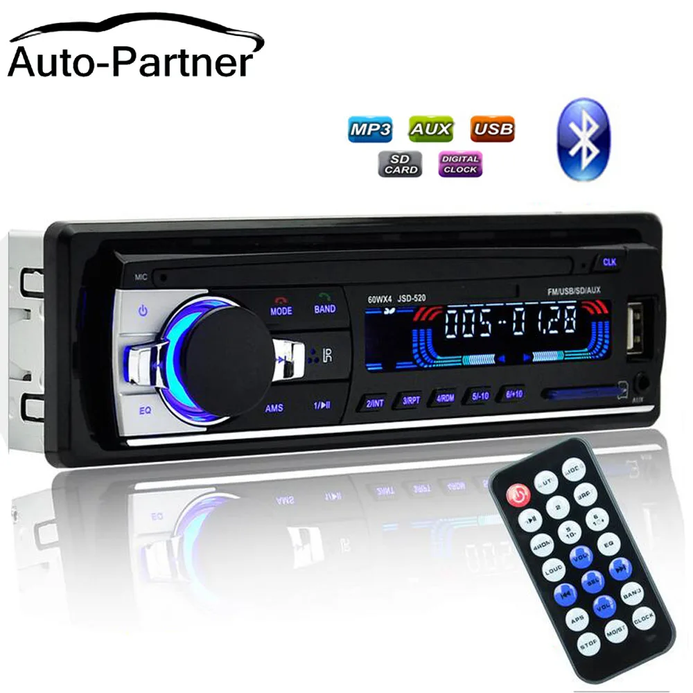 Auto Radio Lettore Bluetooth 1 Din Car Stereo Autoradio Telefono Aux-In Mp3 Fm/Usb/Radio Con Telecomando Di Controllo