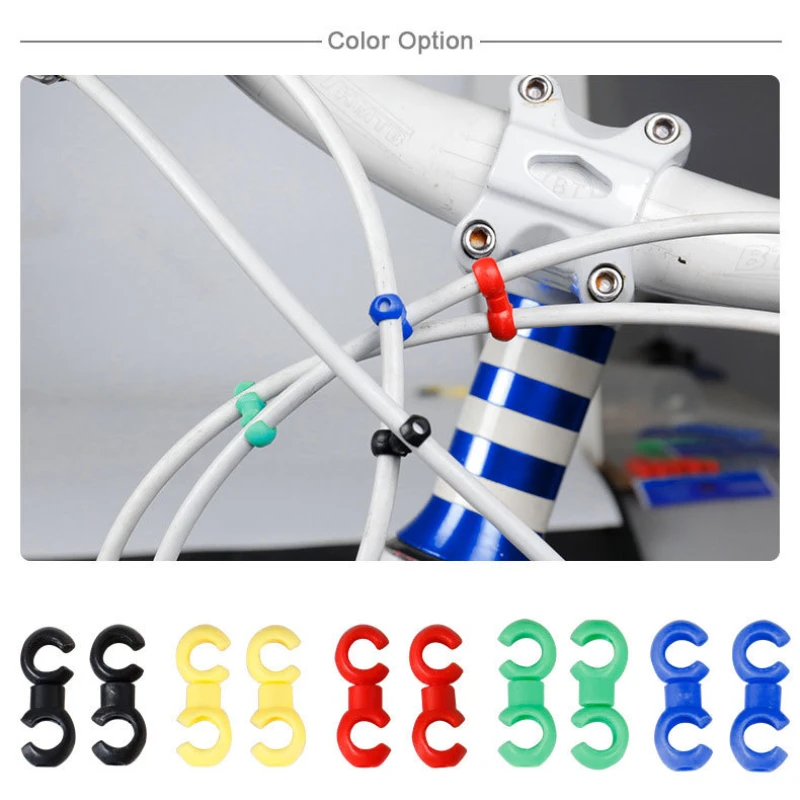 10Pcs S Style Clips Bike Cross Line Clips Mountain Road Bicicletta Freno Cavo Ingranaggio Parti Di Ricambio Per Ciclismo