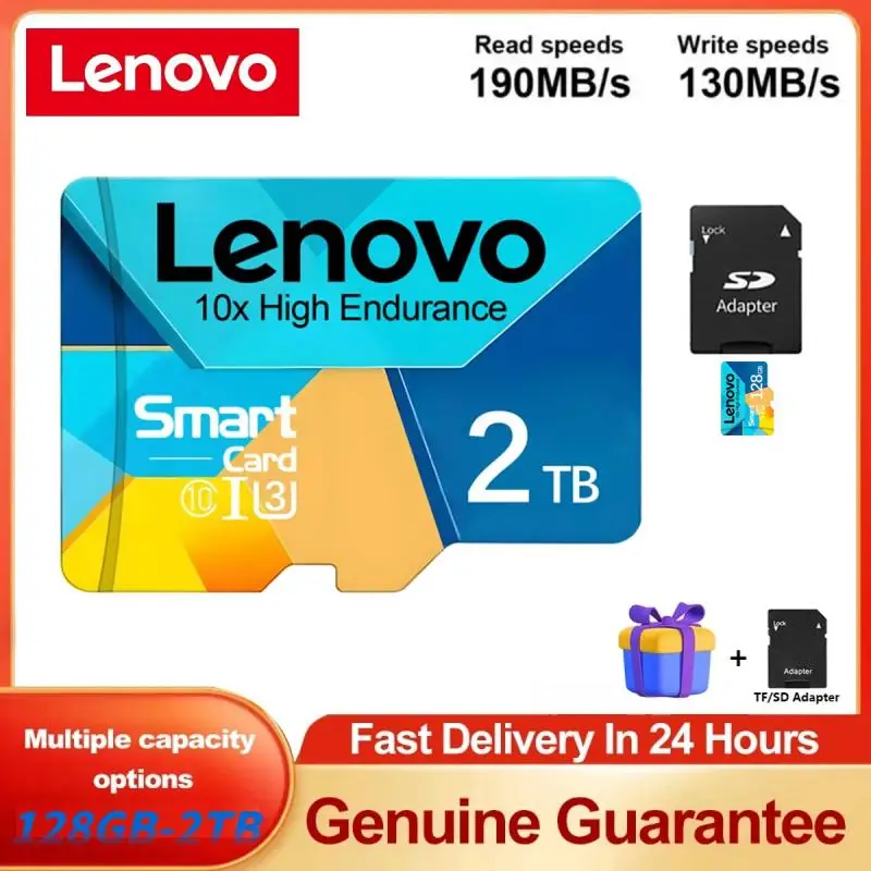 Scheda Sd Lenovo Extreme 256Gb Micro Tf/Sd Card 1Tb 2Tb Classe 10 Scheda Di Memoria A2 Ad Alta Velocità Scheda Tf Da 128Gb Per Tablet Android Drone