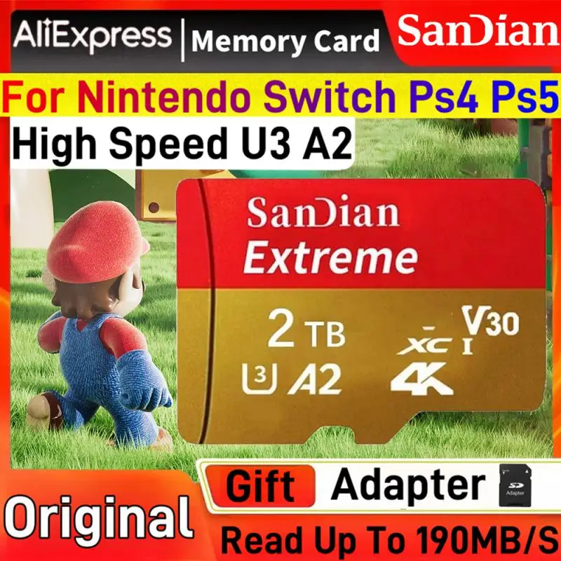 2Tb Sd/Tf Flash Memory Card 1Tb Micro Tf Sd Card 512Gb 256Gb Mini Sd Card Fino A 100 Mb/S 128Gb Impermeabile Per Telefoni Drone
