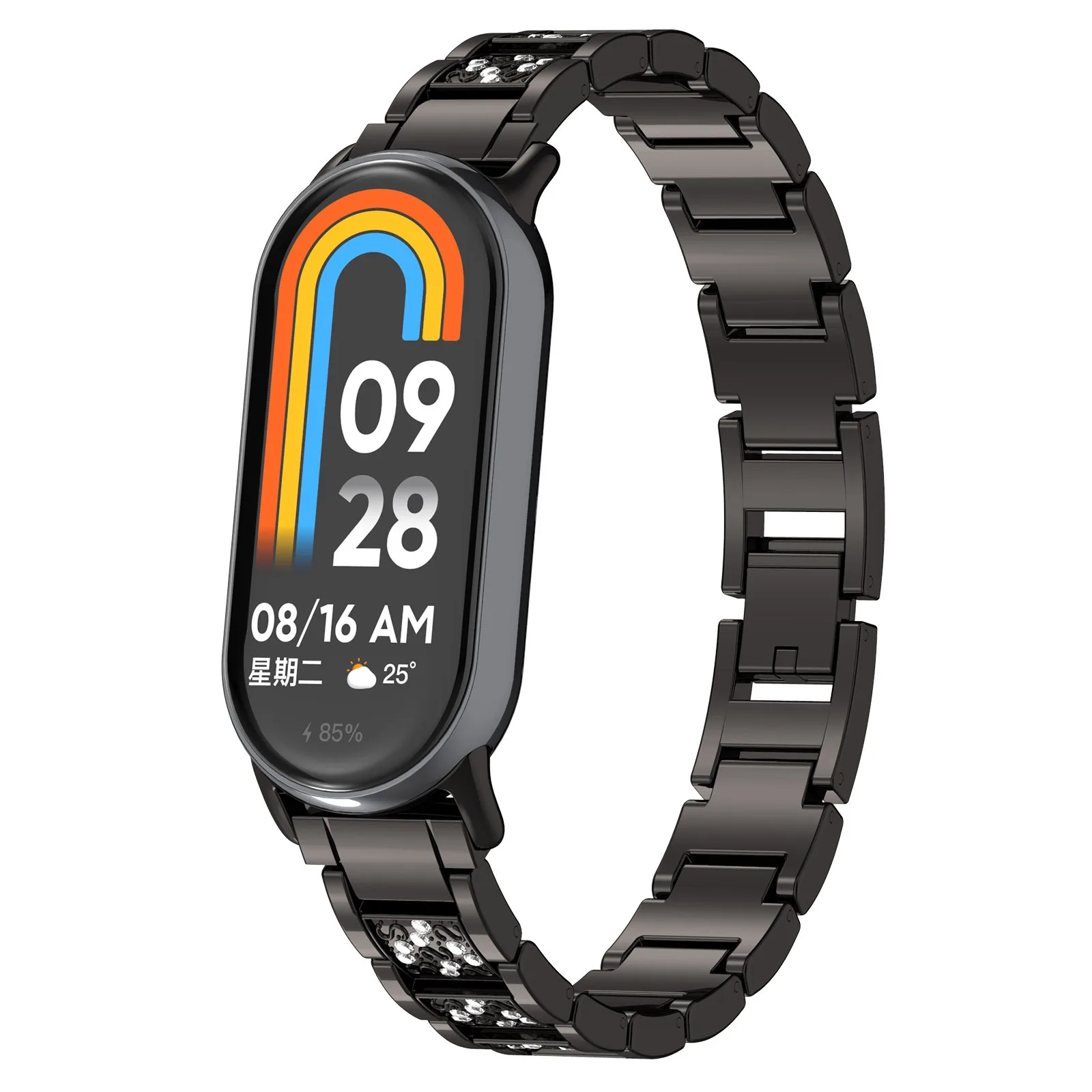 Cinturino In Metallo Per Xiaomi Mi Band 8 Accessori Smartband Cinturino Per Xiaomi Mi Band 8 Cinturino Con Diamanti Per Bracciali Mi Band 8