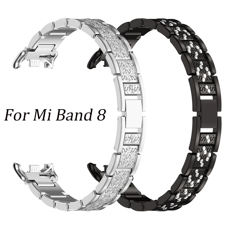 Cinturino Diamantato Per Xiaomi Mi Band 8 Cinturino In Metallo Per Xiaomi Mi Band 8 Cinturino Per Mi Band 8 Bracciale Smartband Accessori