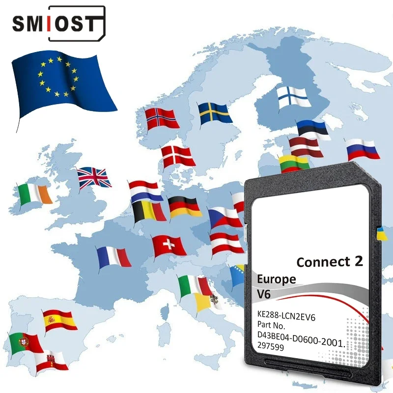 Smiost 16Gb Mappe Di Navigazione Europa Turchia Mappe Connect 2 Sat Navi Per Nissan Leaf/Micra/Juke/Note/E-Nv200 Sd Card 297599
