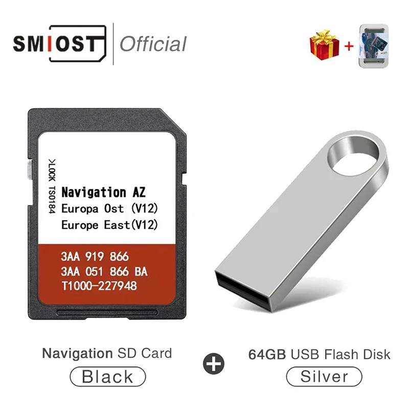 Scheda Mappa Sd Di Memoria Da 8Gb Per Scheda Dati Gps Smiost Car Navi Con Europa Orientale V12 Sat Nav Rns 315 Amundsen Media 2.1 2.2