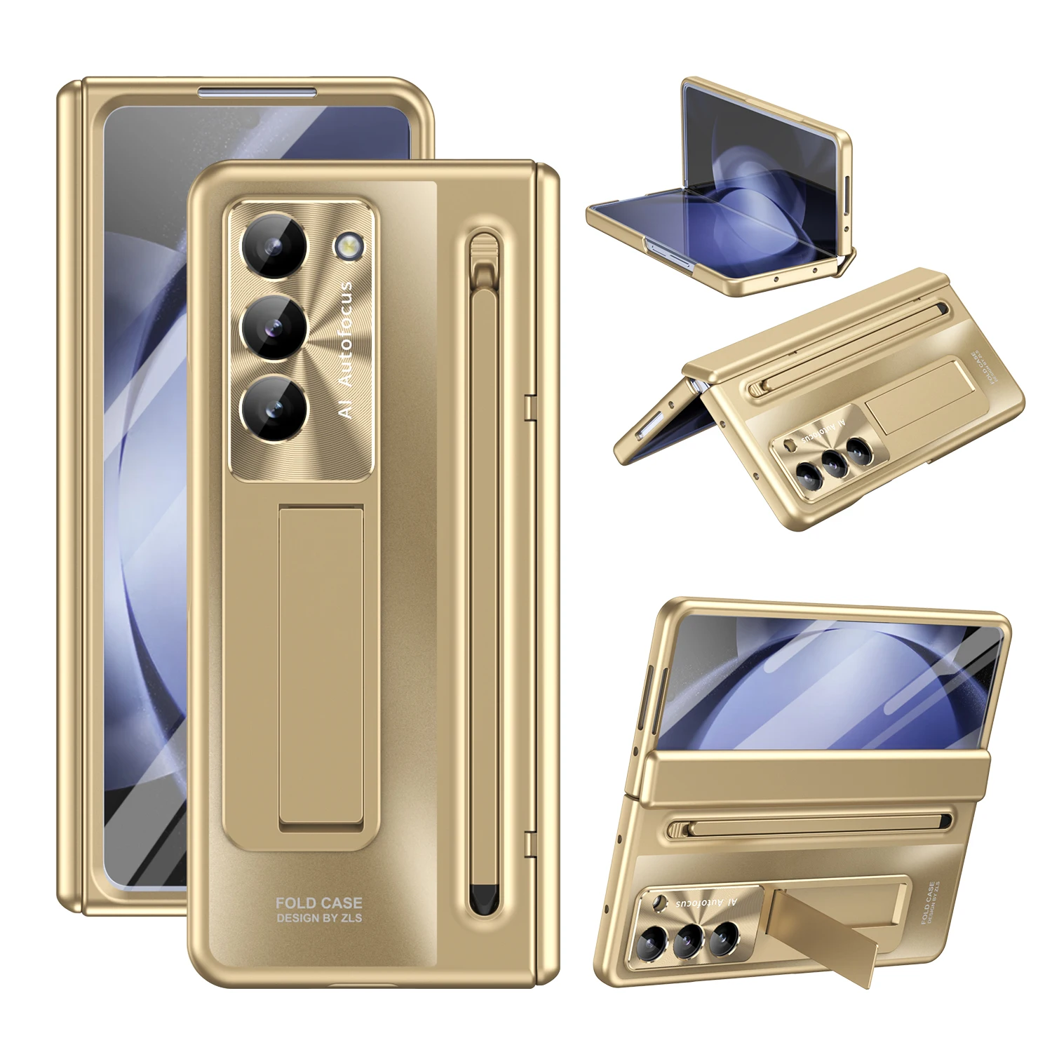 Per Samsung Z Fold 6 Fold 5 Fold 4 Custodia Placcatura Cerniera Copertura Completa Del Pacchetto Viene Fornita Con Pellicola Anteriore In Vetro E Staf