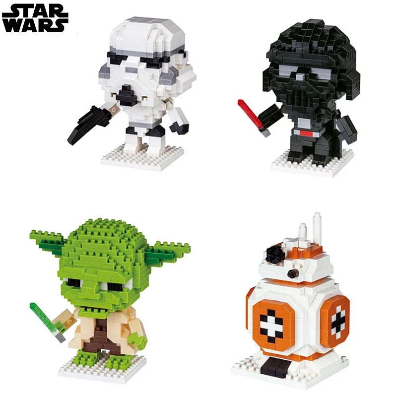 Star Wars Cartoon Star Wars Baby Yoda Building Block Micro Figure Cute 3D Mandalorian Model Bambini Mini Mattoni Giocattoli Regali