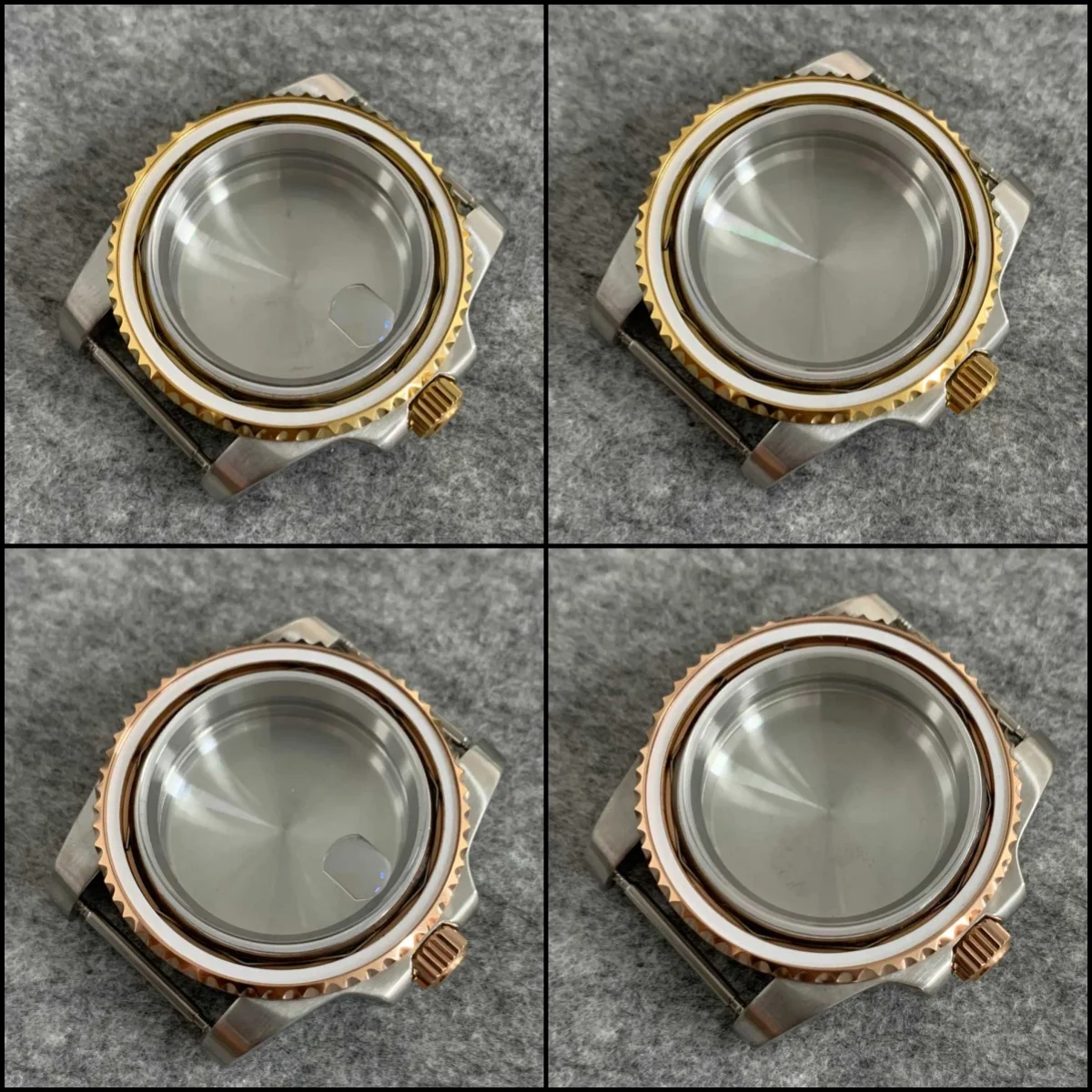 Cassa Dell'Orologio Nh35 Per Seiko Submariner Oro Rosa 40Mm 904L Acciaio Inossidabile Cristallo Di Zaffiro Ciclope 100 Metri Orologio Impermeabile