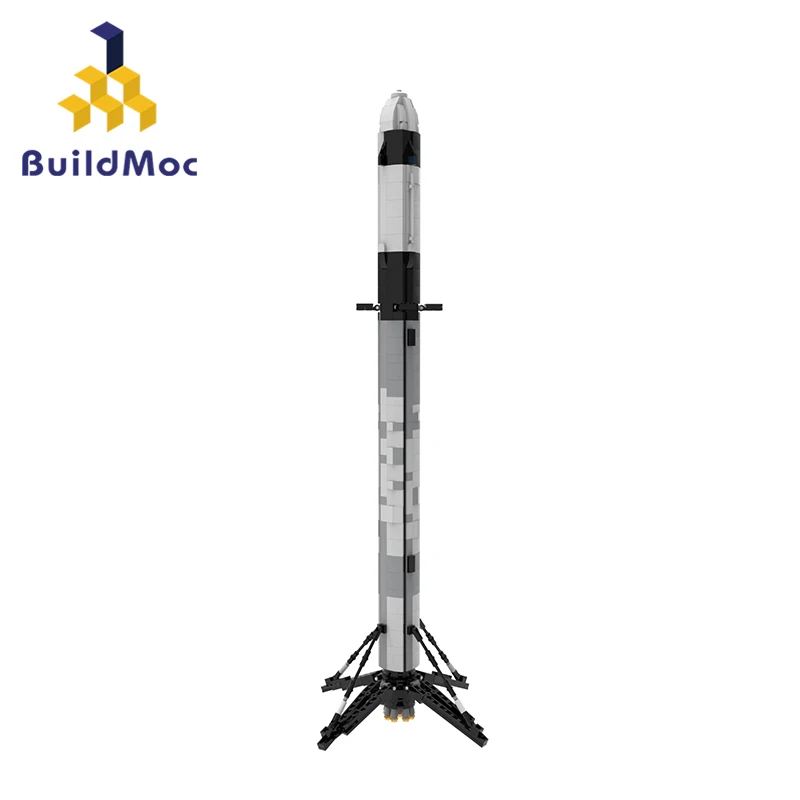 Buildmoc Falcons 9 Carrier Rocket Building Blocks Set 1:110 Scala Space X Transporter Erector Universe Vehicle Bricks Toys Gifts