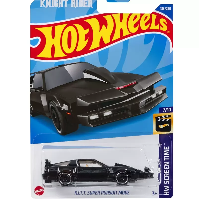 Original Hot Wheels 1/64 Model Car Black Kitt Super Pursuit Mode Knight Rider Hw Screen Time Veicolo Giocattoli In Lega Per Ragazzi No.133
