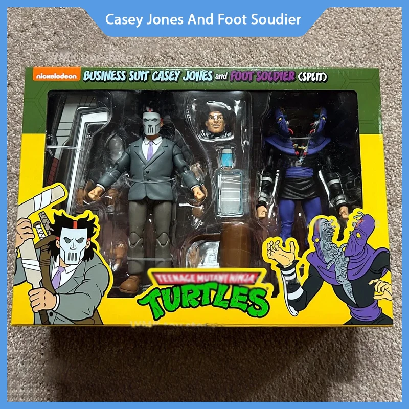 In Magazzino Nuovo Neca Tmnt Turtles Business Suit Cases Jones & Foot Soldier Anime Action Figure Statue Modello Da Collezione Giocattolo Regali