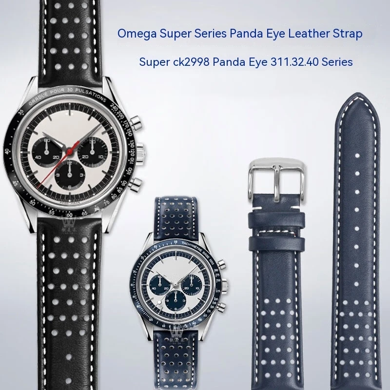 Cinturino In Vera Pelle Da 19Mm Per Omega Speedmaster 311.32 Ck2998 Cinturino Da Uomo Cinturino Blu Traspirante Fibbia A Farfalla