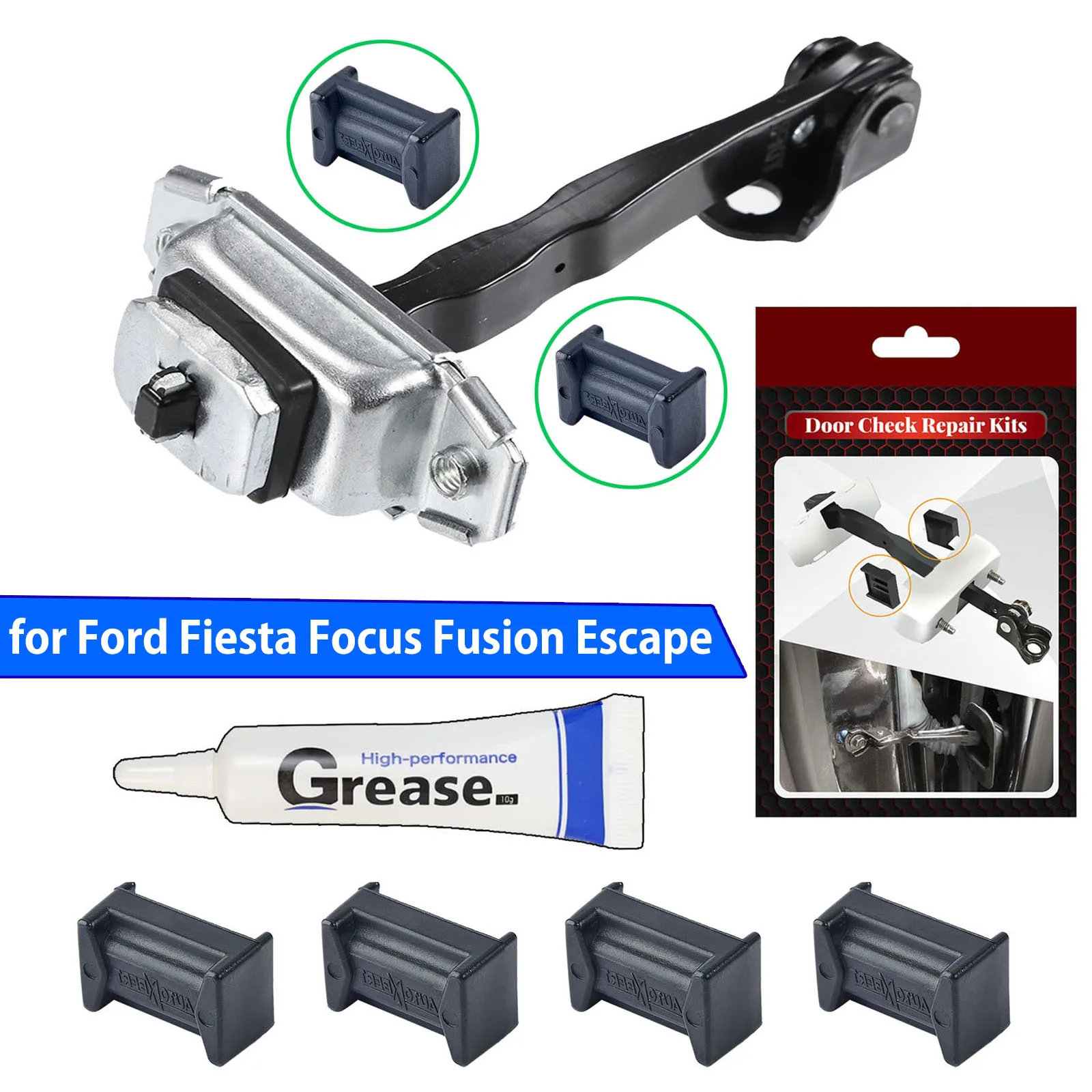 4 Pz Car Door Checker Strap Check Assy Per Ford Fiesta Focus Fusion Mondeo Escape Maverick Limitatore Jam Cerniera Cadente Kit Di Riparazione