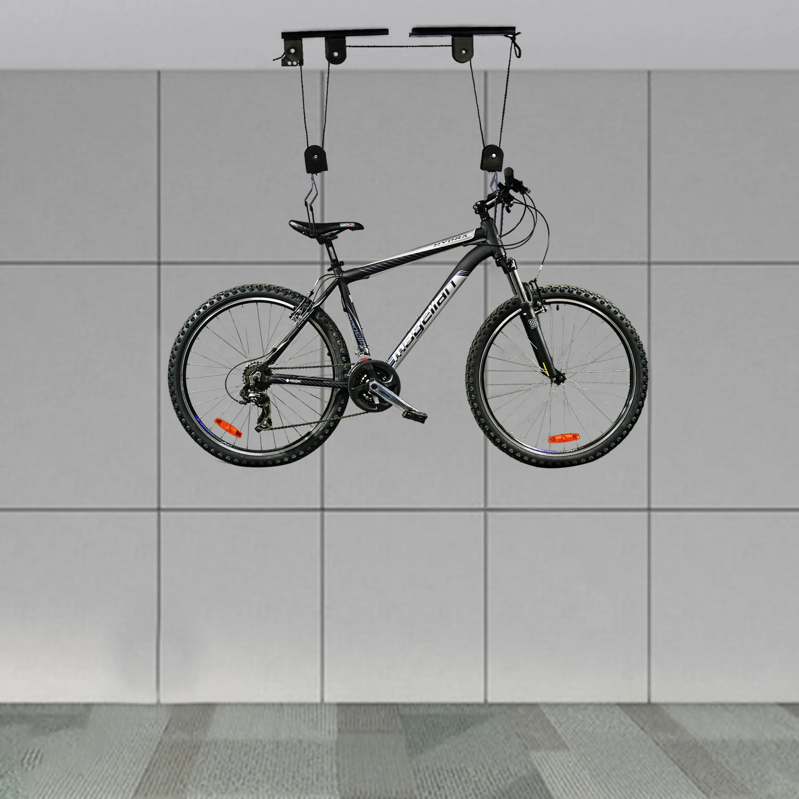 Fahrrad Lift Hebezeug Fahrrad Decke Riemen Cheibe Rack Garage Lager Haken Kleiderbgel 60Kg Neue Riemen Max 60Kg