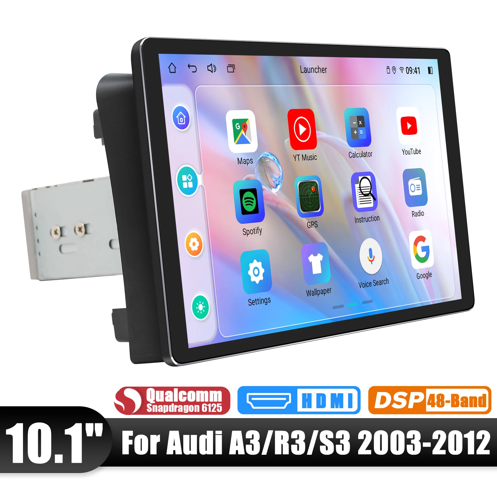 Joying Upgrade Autoradio Stereo Sistema Musicale Per Auto Per Audi A3 Rs3 Sportback 8P S3 2003-2012 Con Touch Screen Da 10.1 Pollici 1280*800