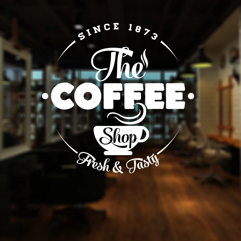 Coffee Shop Sticker Milk Tea Decalcomania Cafe Cup Poster Vinyl Art Wall Decor Decorazione Murale Break Bread Glass Decalcomanie