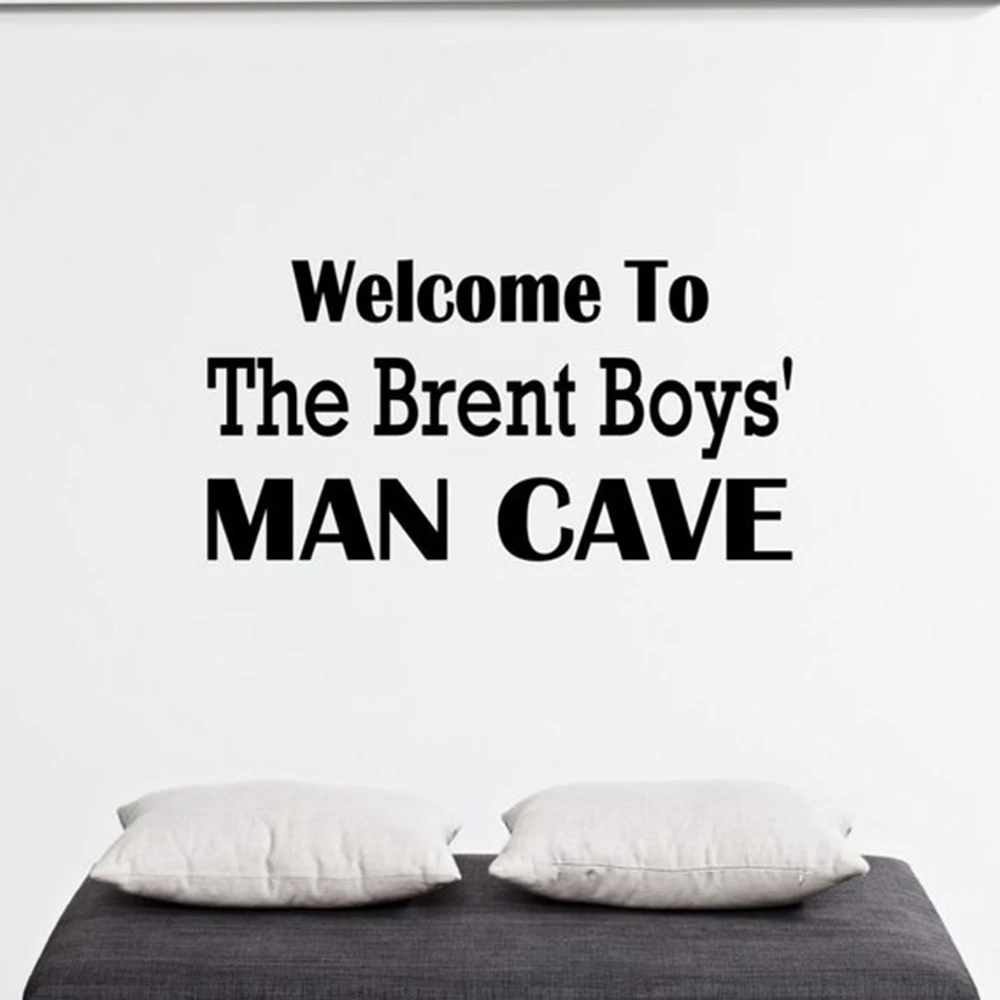 Nome Personalizzato Man Cave Decalcomania Del Vinile Little Man Cave Autoadesivi Della Parete Del Vinile Personalizzato Man Cave Della Parete Del Vini