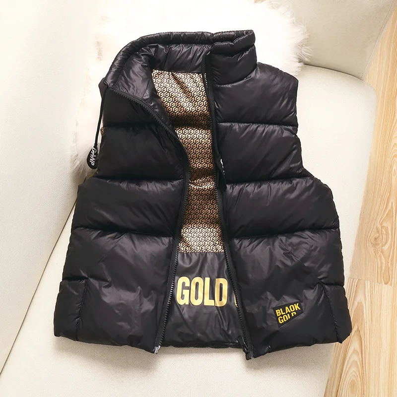 Inverno Caldo Ragazze Ragazzi Cotone Foderato Dolcevita Coulisse Zip Puff Gilet Bambino Therme Gilet Scuola Bambini Outfit Top 5-14 Anni