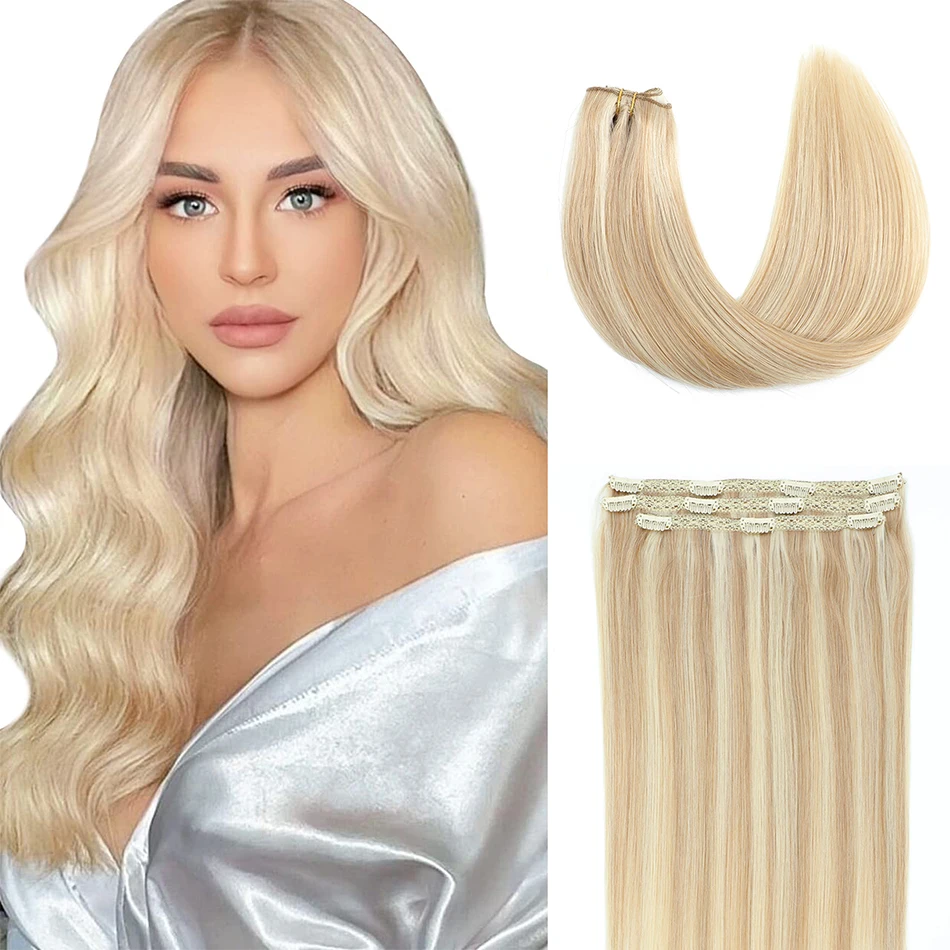 3 Pezzi Clip Nelle Estensioni Dei Capelli Veri Capelli Umani 100% Remy Capelli Umani Vergini Clip Diritta Estensioni Estensioni Dei Capelli Clip-In