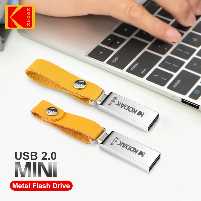 10 Pz/Lotto Chiavette Usb Kodak Mini Pen Drive 64Gb 32Gb Pendrive Memory Stick Usb Impermeabile In Pelle Landyard U Disk