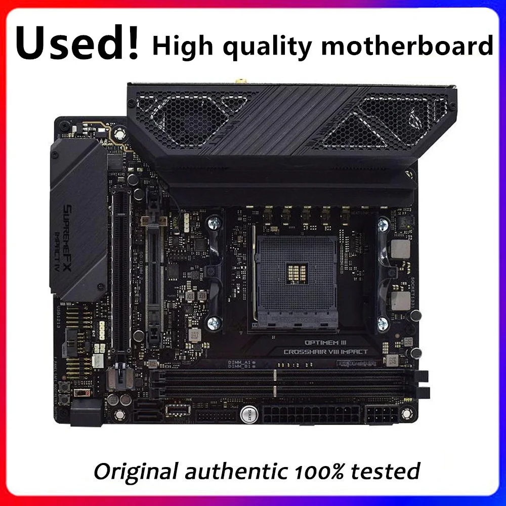 Utilizzato Per Asus Rog Crosshair Viii Impact Presa Per Scheda Madre Am4 X570M X570 Desktop Originale Pci-E 4.0 M.2 Scheda Madre Sata3