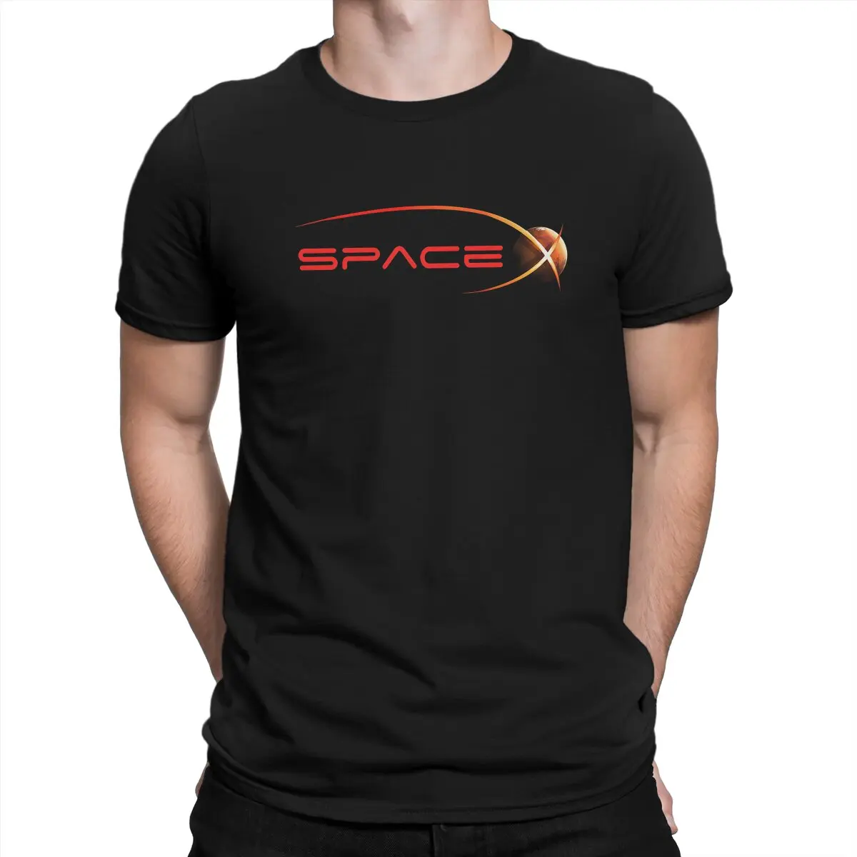Space X Mars Exploration Tshirt Graphic Men Top Vintage Alternativa Estate Poliestere Abbigliamento Harajuku T Shirt