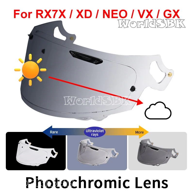 Visiera Fotocromatica Per Arai Rx-7X Rx7X Corsair-X Rc Rx-7V Rx7V Papide-Neo Xd Vas-V Astro-Gx Quantum-X Signet-X Chaser-X Quatic
