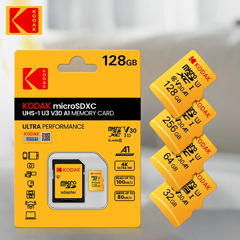Kodak Ad Alta Velocità Micro Sd 64Gb Classe 10 U3 4K Carte Micro Sd Micro Sd 128Gb Scheda Di Memoria Flash 256Gb Meard Micro Sd Kart 32Gb