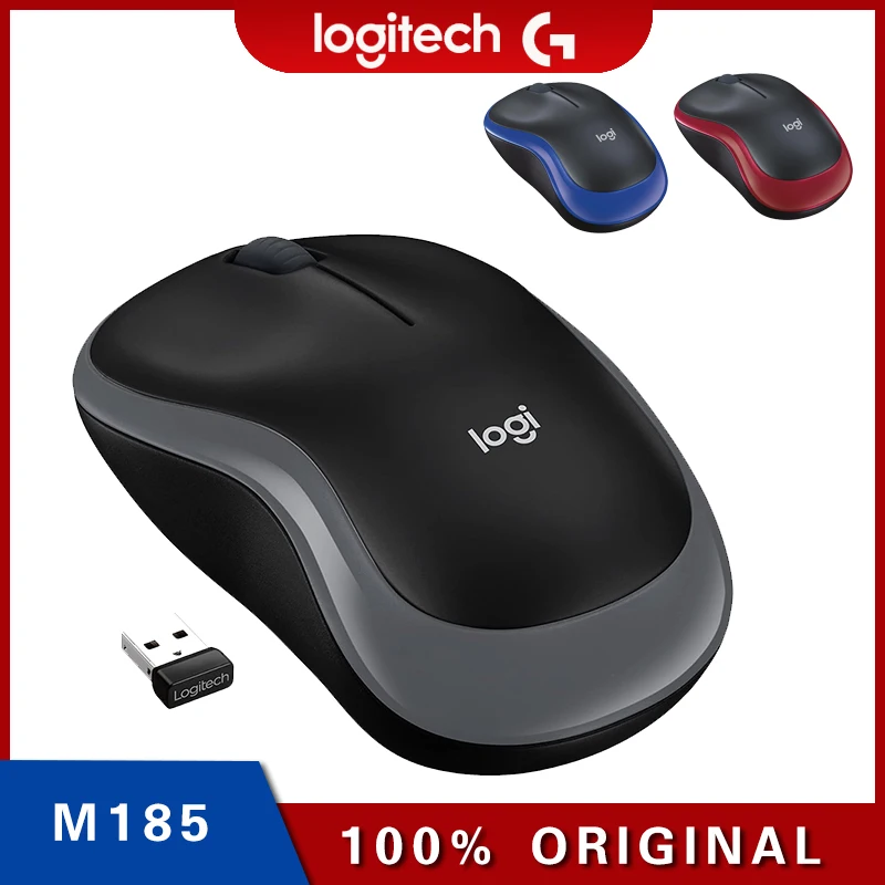 Mouse Wireless Originale Logitech M185 2.4Ghz Con Mini Ricevitore Usb Ambidestro Compatibile Con Pc Mac Laptop Mouse Da Gioco