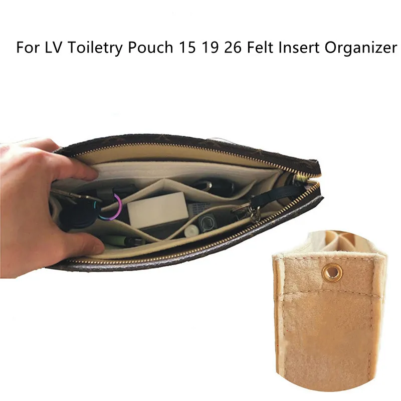 Per Lv Toiletry Pouch 15 19 26 Borsa Borsa Inserto In Feltro Organizer Borsa Per Il Trucco Borsa Interna Da Viaggio Borse Per Cosmetici Base Per Foder
