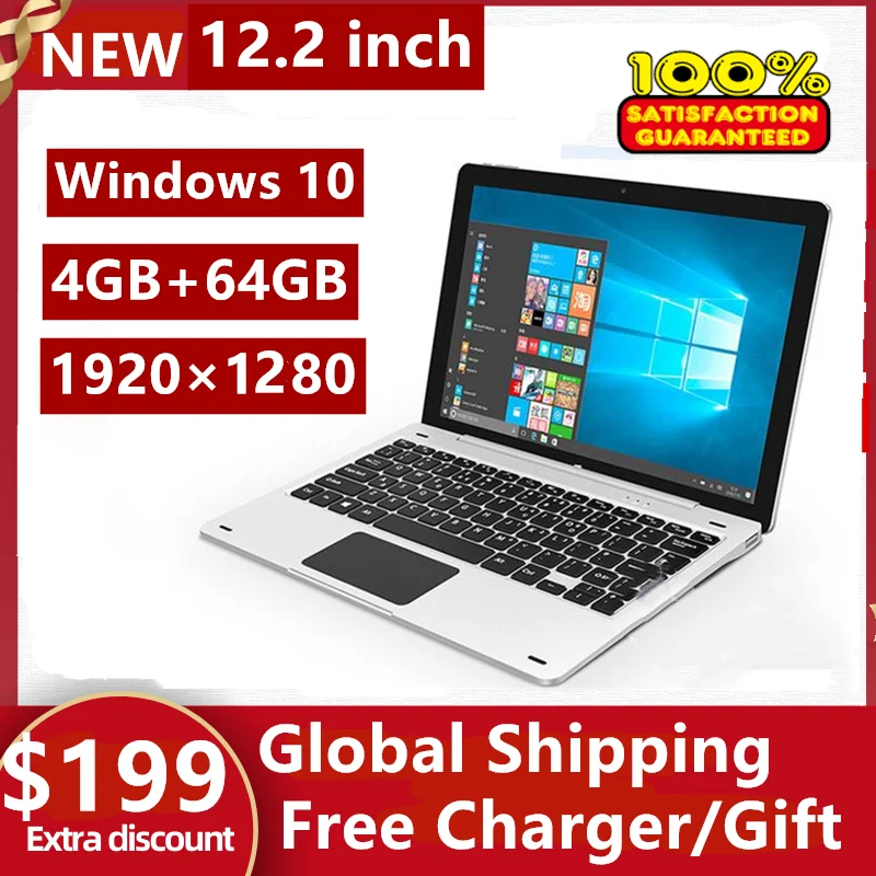 12.2 Pollici 4Gb Ddr3 Ram 64Gb Rom Tablet Pc Windows 10 Wifi X86 Z8350 Cpu Quad Core 1920*1200 Schermo Ips Lavoro D'Ufficio