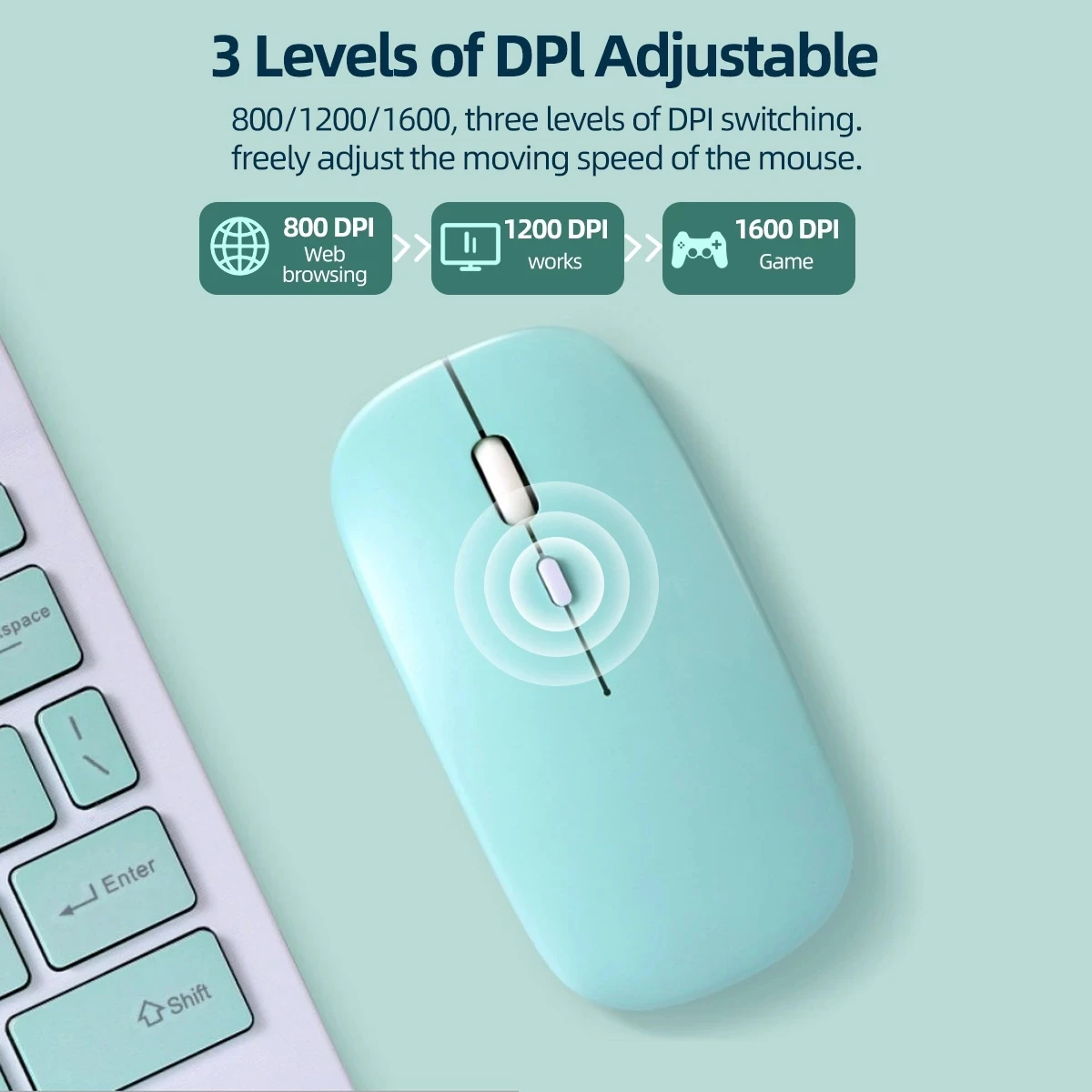 Nuovo Mouse Bluetooth Per Ipad Android Windows Tablet Batteria Mouse Wireless Per Computer Notebook