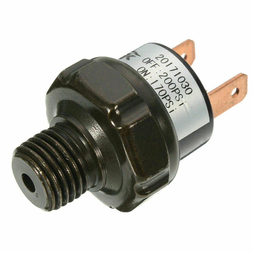 Valvola Dell'Interruttore Di Controllo Della Pressione Del Serbatoio Del Compressore D'Aria Nero Heavy Duty 170-200 Psi Off Air Ride Suspension 1/4 "N