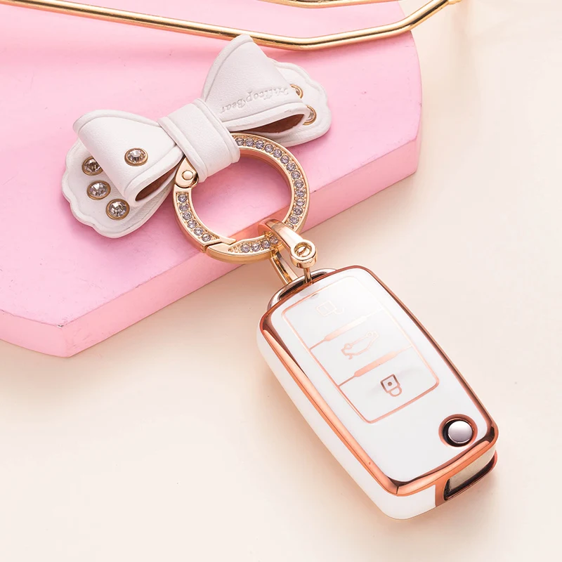 Tpu Remote Car Key Case Cover Per Vw Caddy Golf Jetta Polo Passat Scirocco Tiguan Per Skoda Octavia Seat Keyless