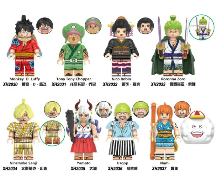 8 Pz/Set Anime One Piece Rufy Action Figure Toys 18Cm