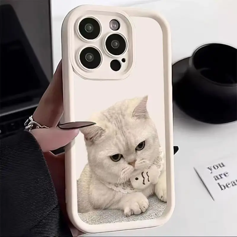 Angry White Cat Case Per Infinix Note 12 G96 30 Vip Tecno Spark 10 10C Camon 20 Hot 30I 30 Play Gt 10 Pro Smart 7