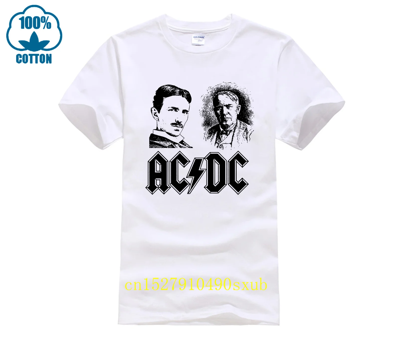 Ac Dc Tour Nikola Tesla Thomas Edison T Shirt Tee Gift Physics Genius Us Shirt