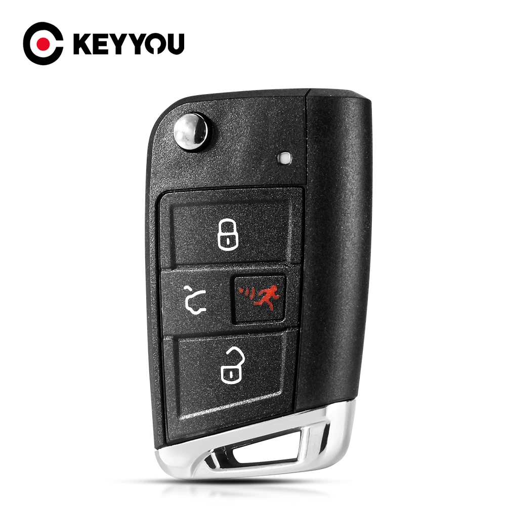 Keyyou 4 Pulsanti Flip Folding Car Key Shell Per Vw Volkswagen Seat Ibiza Skoda Superb Golf Mk7 Passat B8 Tiguan Remote Key Case