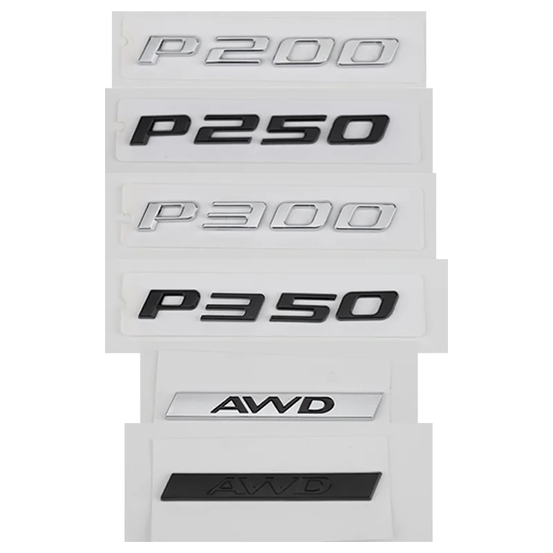 3D Nero Argento Lettere P200 P250 P300 P350 Awd Emblema Per Jaguar Car Fender Tronco Posteriore Xf Xe I-Pace E-Pace F-Type Logo Sticker