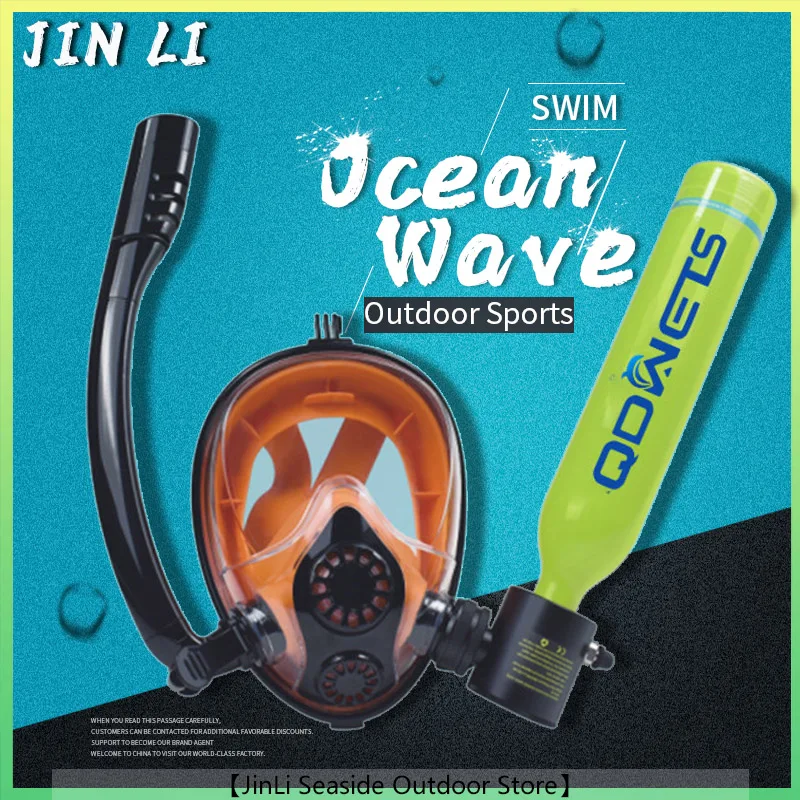 Qdwets Snorkel Scuba Tank Air Cilindro Outdoor Snorkeling Portatile Scuba Diving Mask Range Extension Combination Equipment