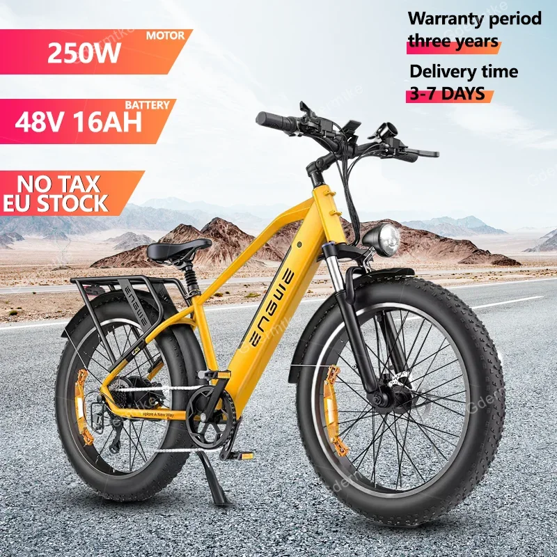 E Bike Engwe E26 250W Motore 48 V16Ah Batteria Sospensione Idraulica Bicicletta Elettrica 26*4 Pollici Fat Tire Mountain Snow Bici Elettrica